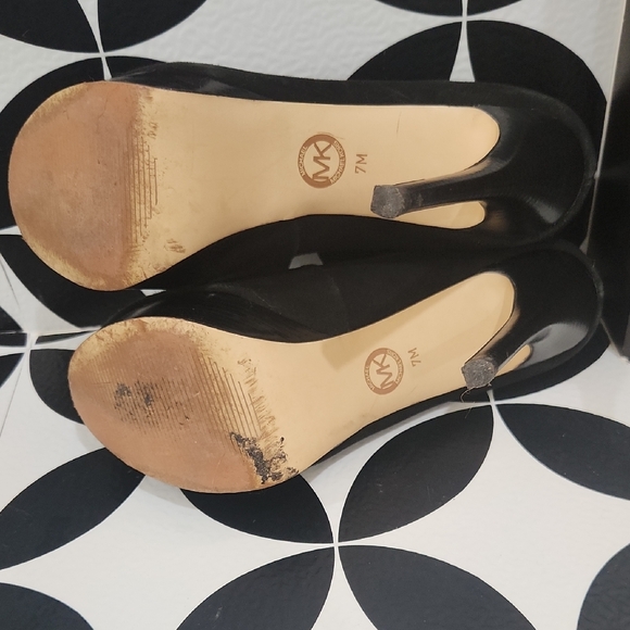 Michael Kors Black Peep-Toe Ankle Boots - Picture 5 of 6